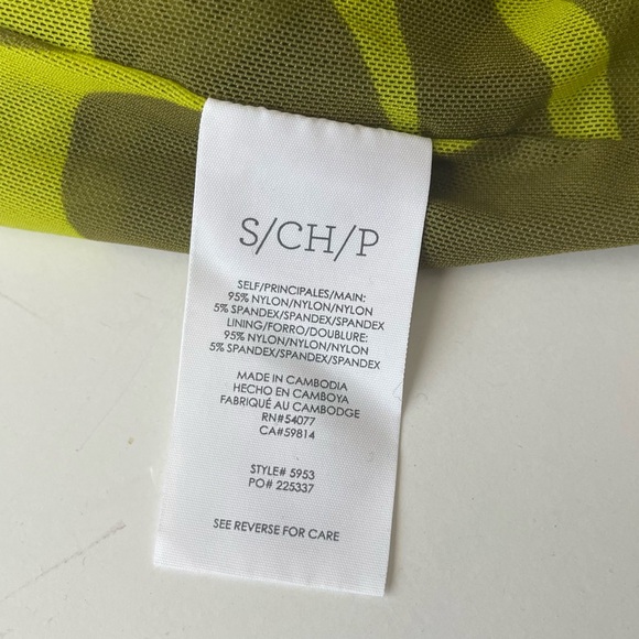 Cabi Tie Front Green Tropical Print Mesh Maxi Dress Small - Picture 9 of 11